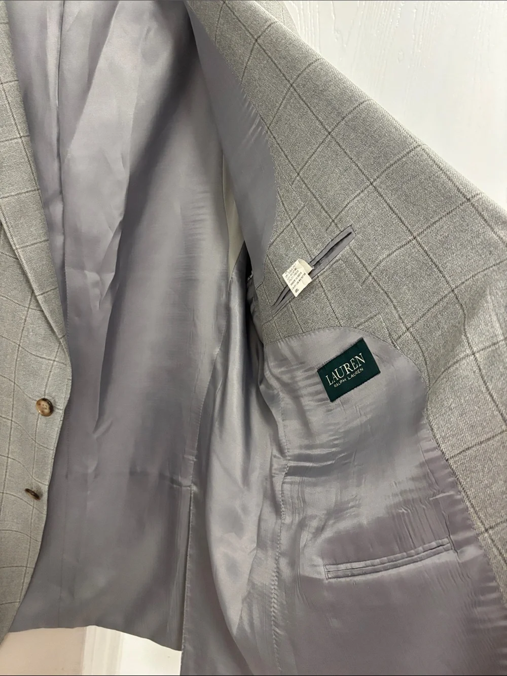Lauren Ralph Lauren Gray Windowpane Blazer
